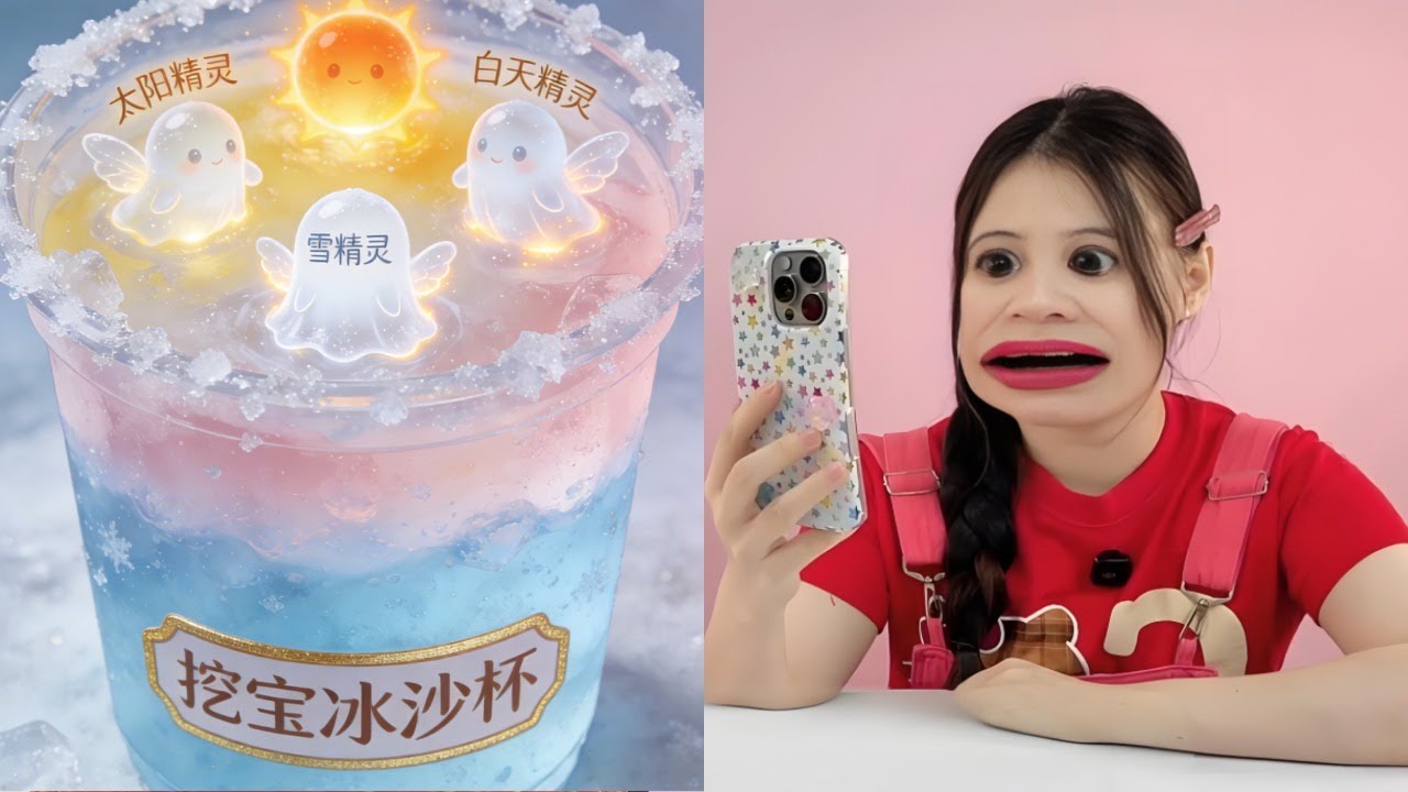 The smoothie cup has a 'moon fairy'! Pour water over it and it swells, turning daytime into night.