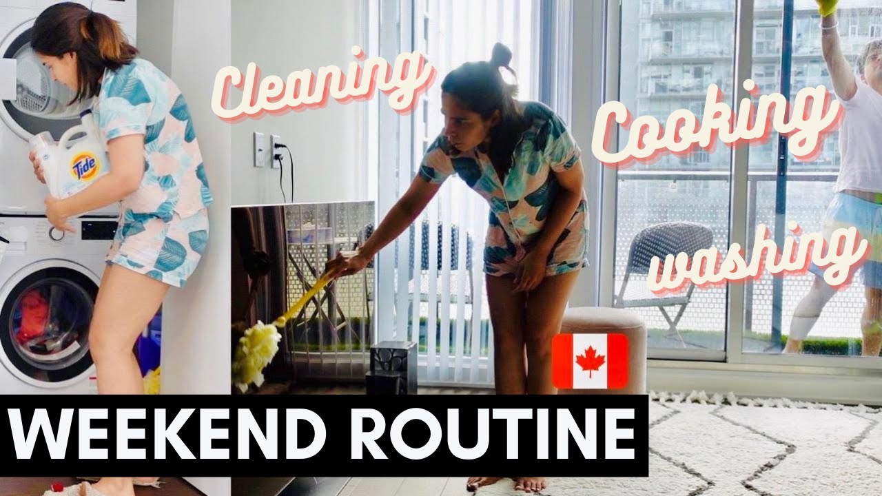 Weekend Routine | Daily Chores- Cleaning, Cooking | Life In Canada | PEEKAPOO
