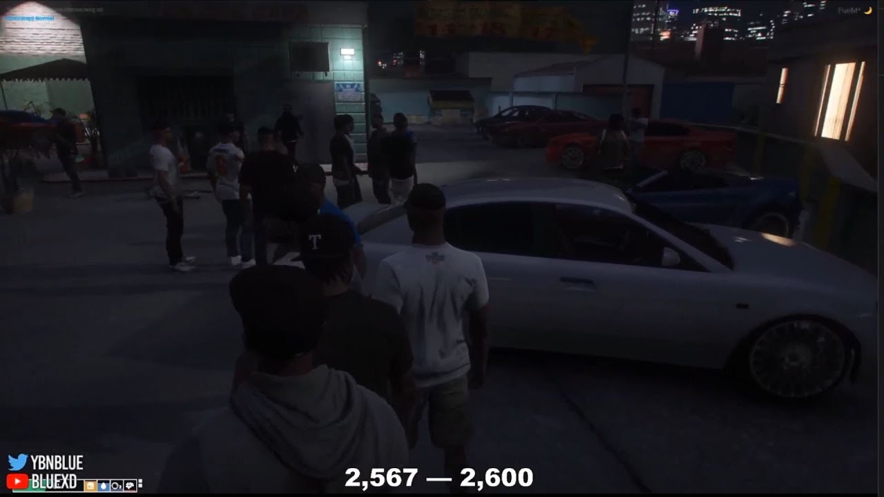 GTRP | YBNBLUE GOES TO A BLOCK PARTY, CHASED BY THE COPS, AND SLIDES ON HIS OPS WITH PAINTBALL GUNS