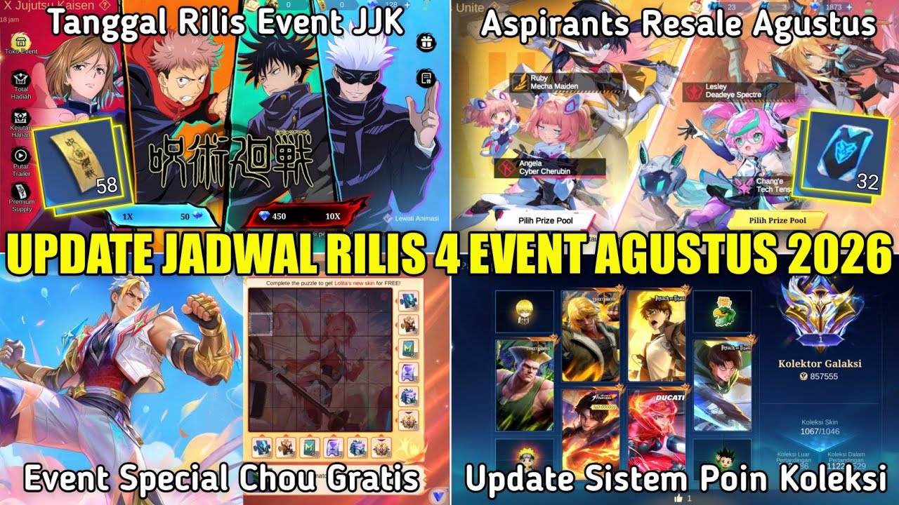 JUJUTSU KAISEN EVENT RELEASE DATE, ASPIRANTS RESALE AUGUST, FREE SPECIAL CHOU, COLLECTION SYSTEM ...
