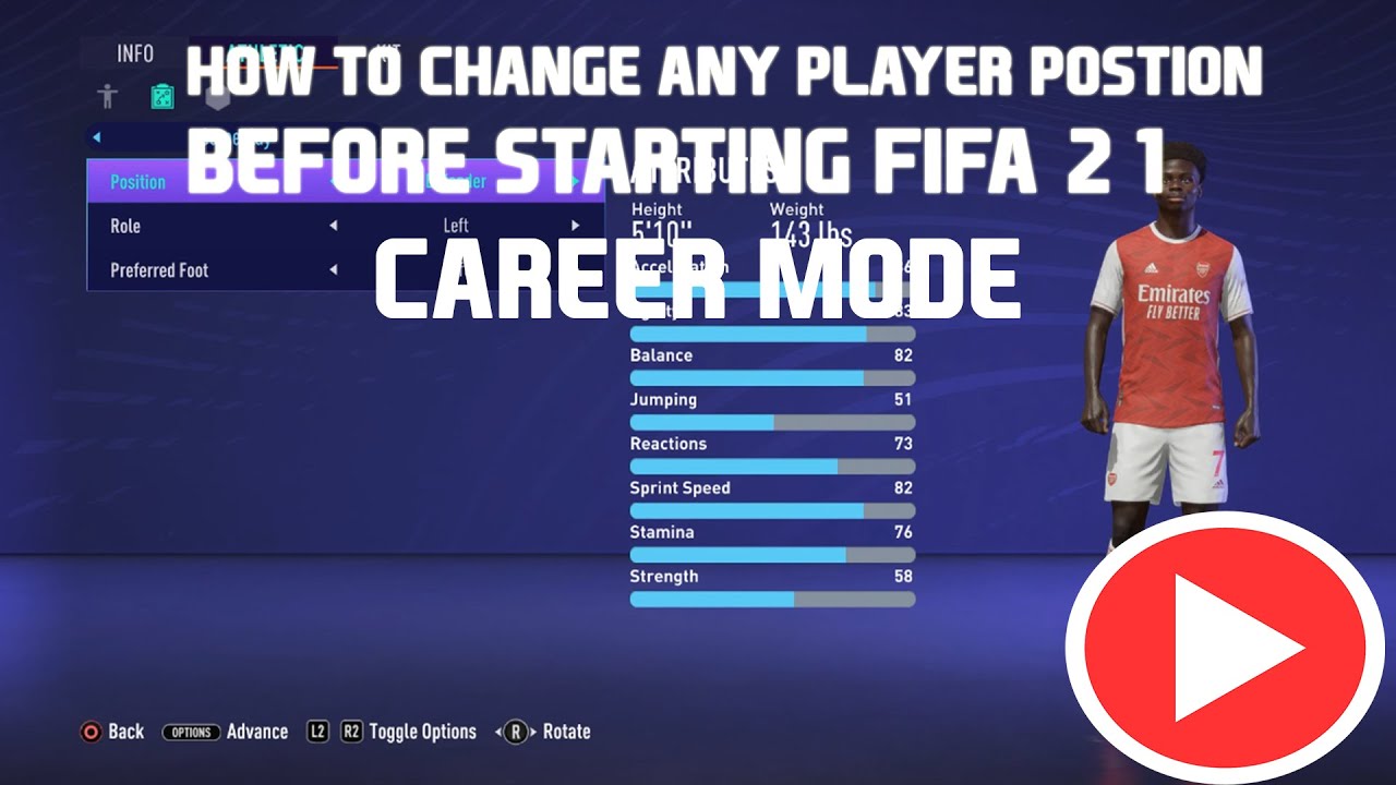 FIFA 21: как сменить позицию игроку перед началом режима карьеры | FIFA 21 Режим карьеры