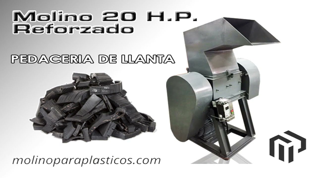 Molino 20 HP reforzado para llanta, purga de inyecci&oacute;n, materiales procesados por TRITURADORA
