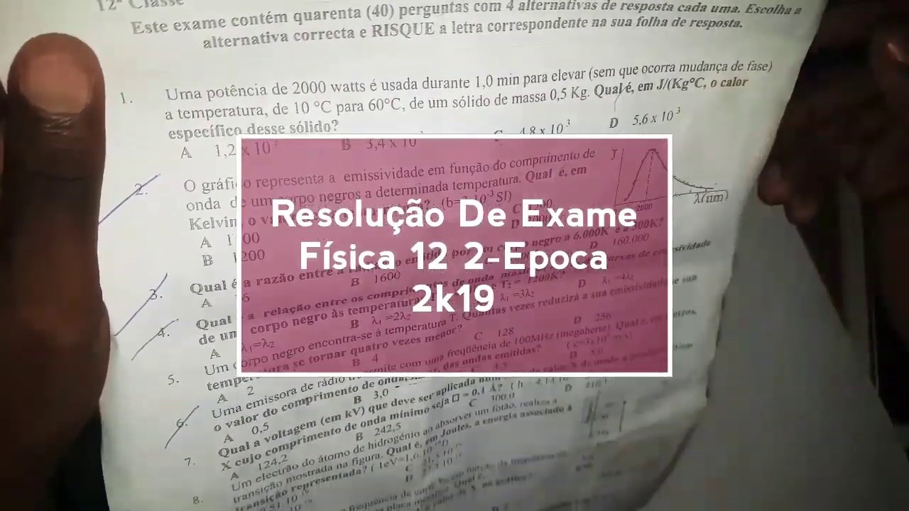 Correção do Exame de Física 12 classe