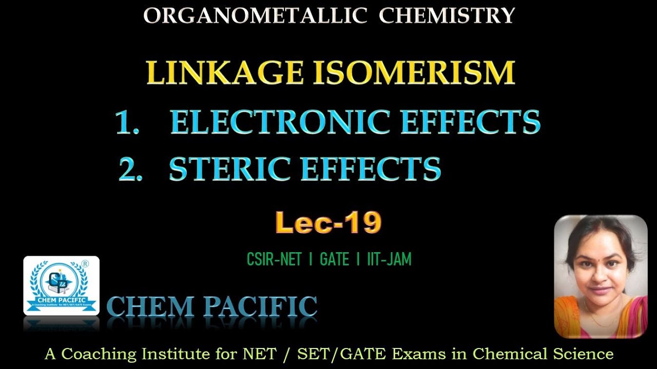LINKAGE ISOMERISM I  1. ELECTRONIC EFFECTS, 2. STERIC EFFECTS I Lec-19   CSIR-NET l GATE l IIT-JAM