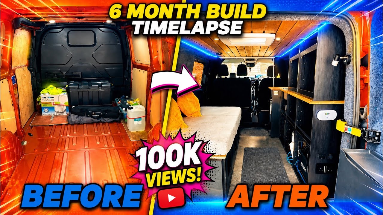 DIY Camper Van Conversion | Full Build Timelapse | Ford Transit Custom 