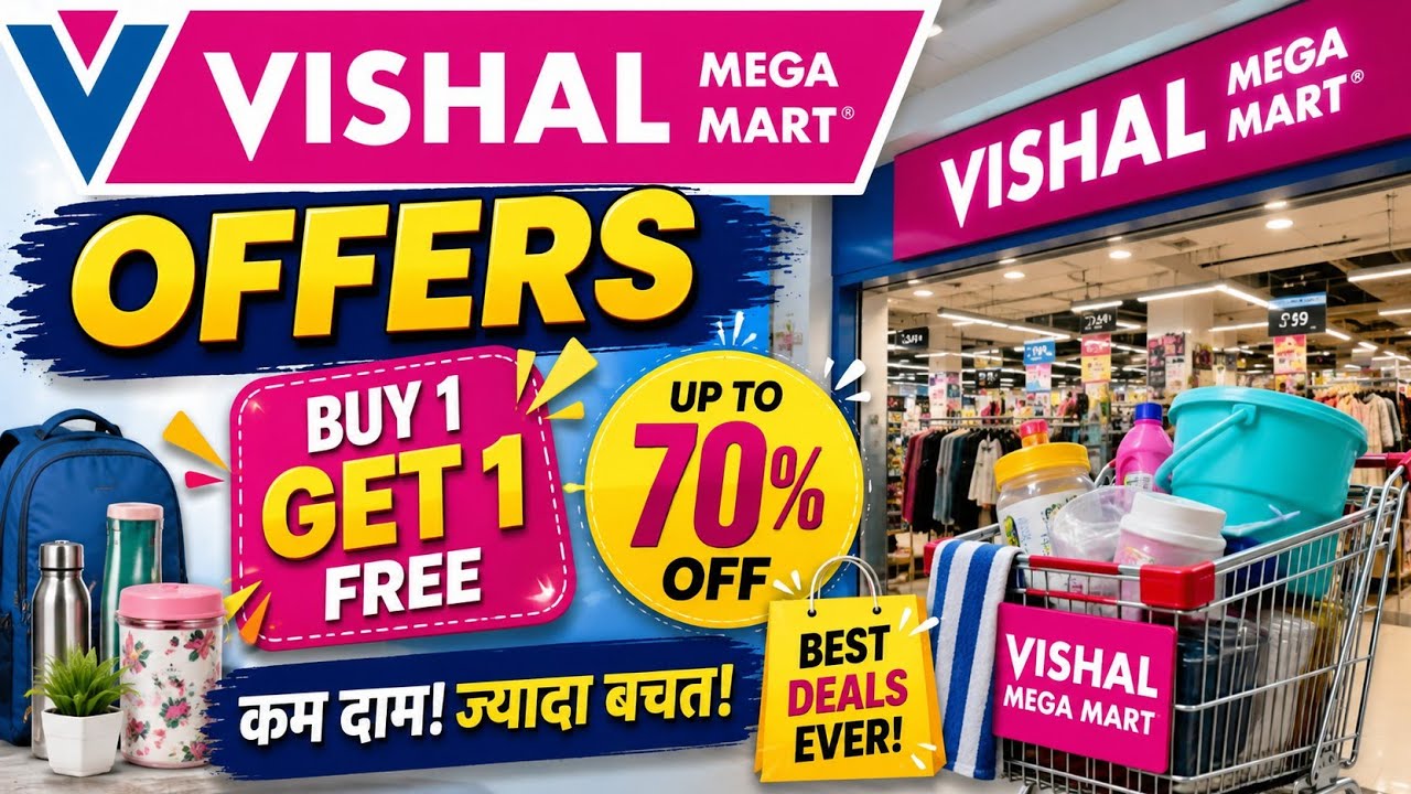 Vishal Mega Mart New Offers 🔥 | Buy 1 Get 1 FREE + Up to 70% OFF | Best Deals Today