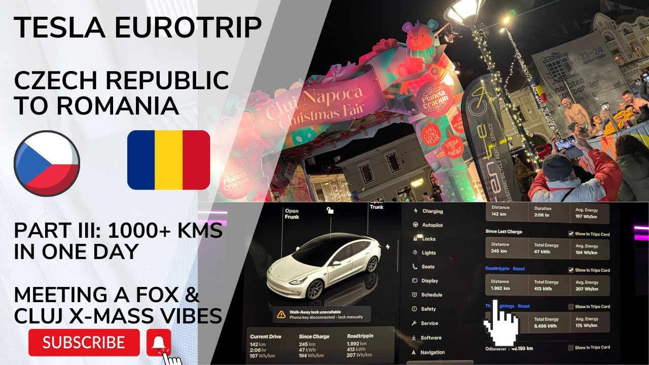 Tesla Roadtrip Czech Republic to Romania 1000 km in one day