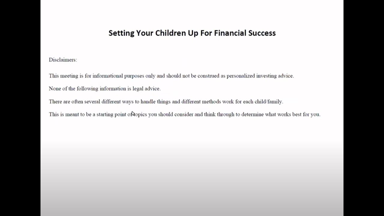 Bogleheads&reg; Chapter Series &ndash; Setting Your Children Up for Financial Success