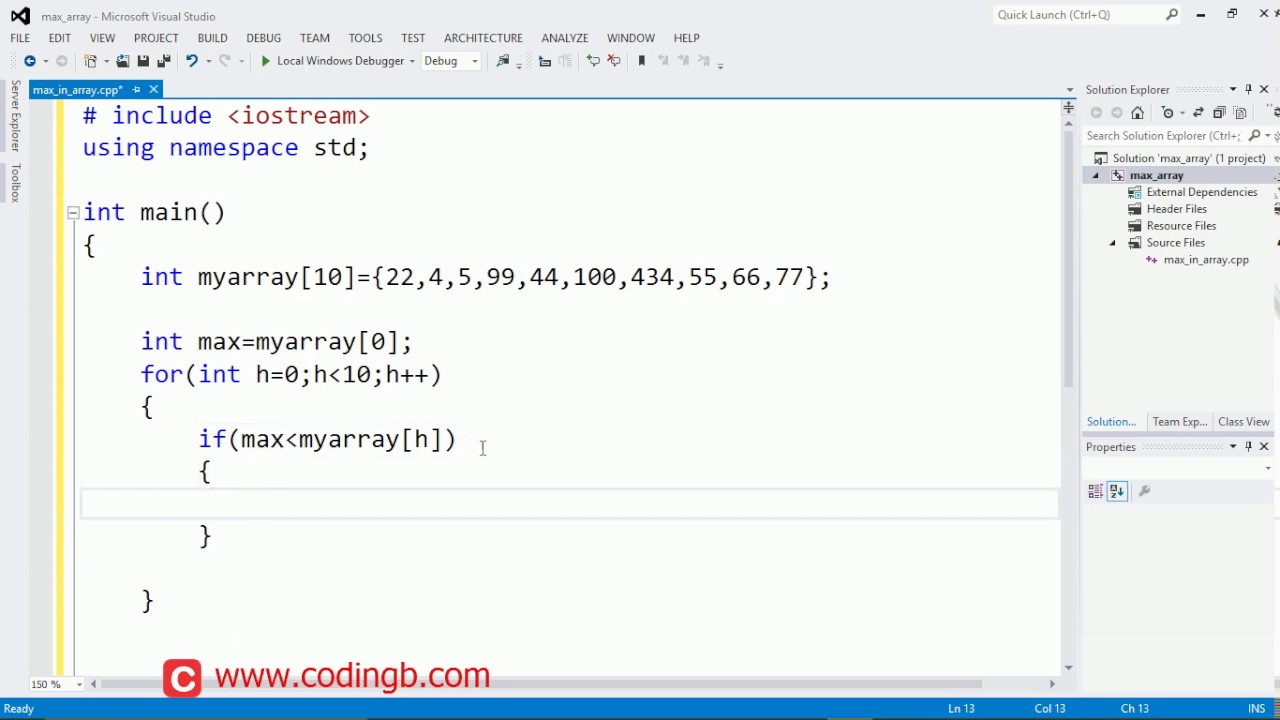 C++ tutorials for beginners by hassan raza-15-Max array