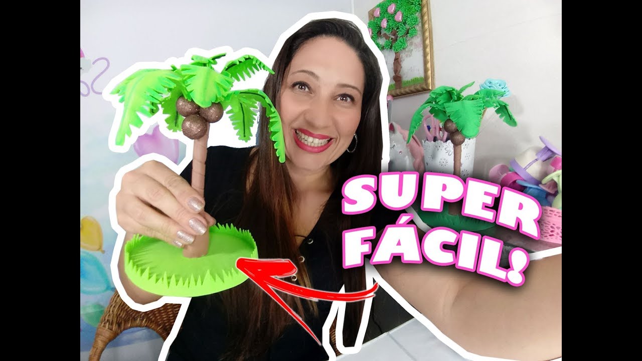 Como fazer um porta caneta de E.V.A (Coqueiro - Sanny Arte)
