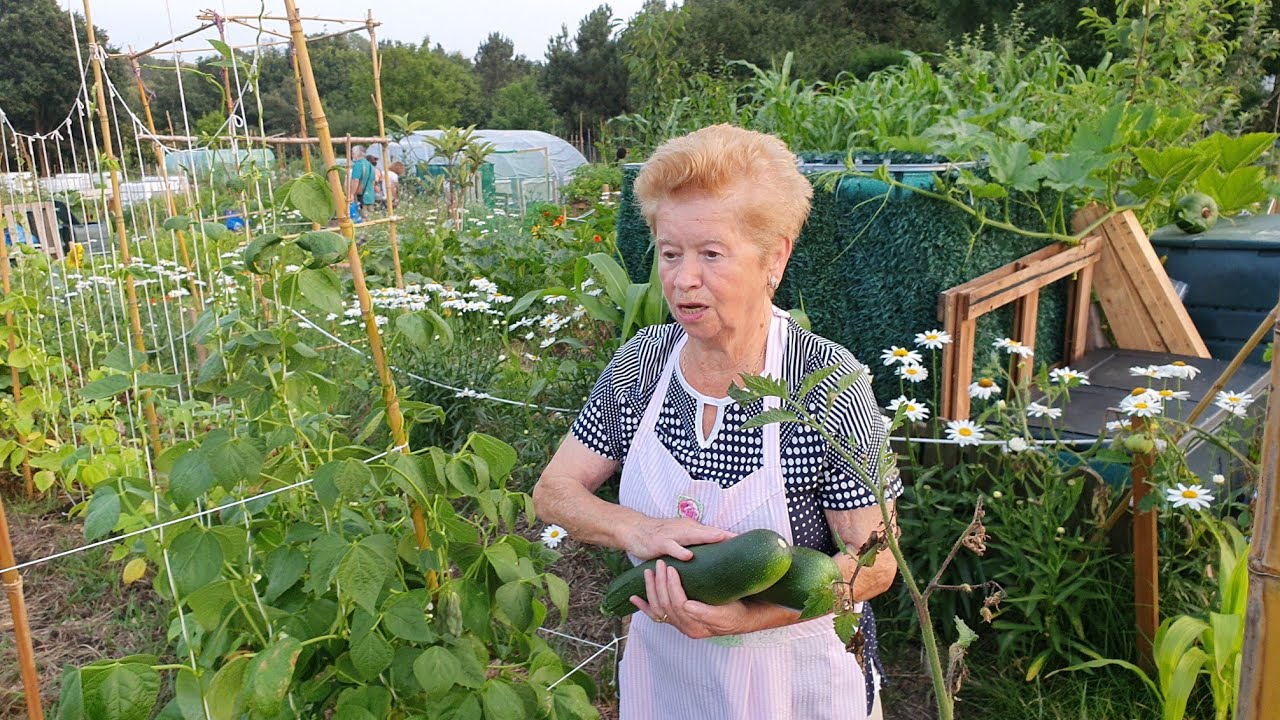 Güela Pepi en su huerto ecológico