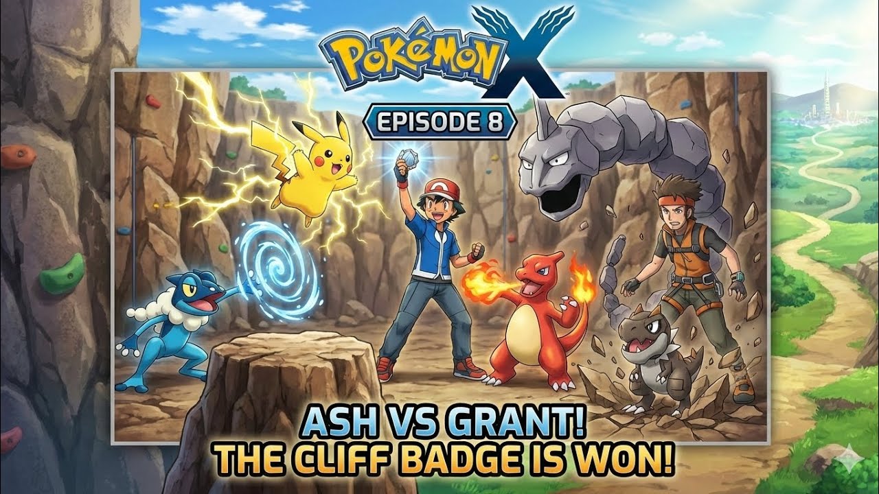 Ash vs gym leader grant, pokemon X gameplay on emulator Android episode 8