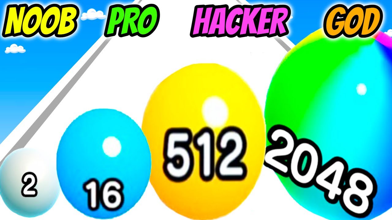 Ball Hop 2048 - NOOB vs PRO vs HACKER vs GOD