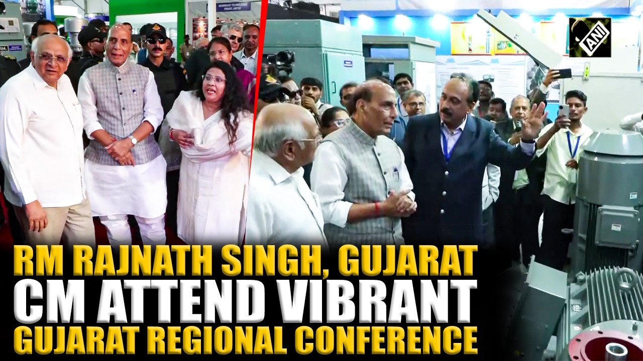 RM Rajnath Singh, Gujarat CM Bhupendra Patel attend Vibrant Gujarat Regional Conference in Vadodara