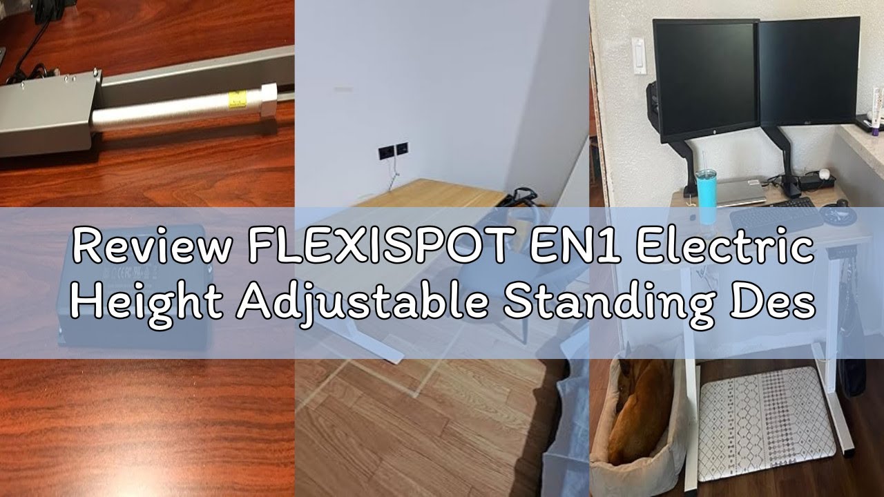 Review FLEXISPOT EN1 Electric Height Adjustable Standing Desk 55 x 28 Inches Whole-Piece Board Memor