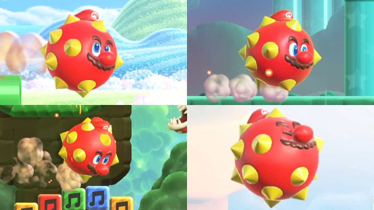 Playing as Spike Ball Mario in ALL Levels!! (Super Mario Bros Wonder)
