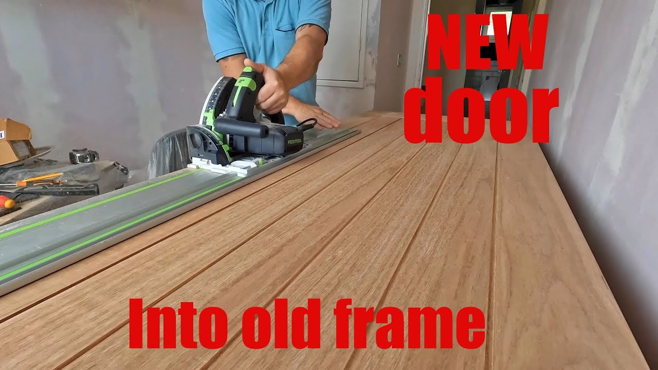 New door into old frame .   #How to install a door .