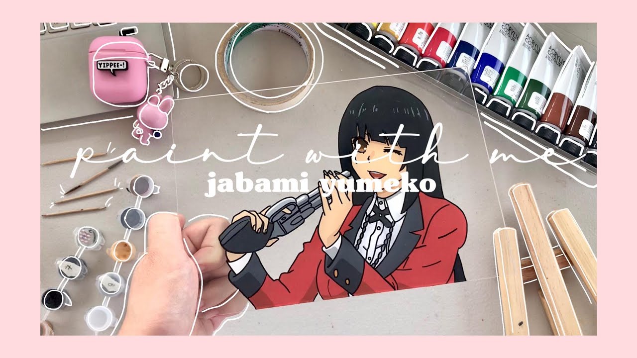 jabami yumeko anime acrylic glass painting tutorial | kakegurui | pack orders with me | philippines