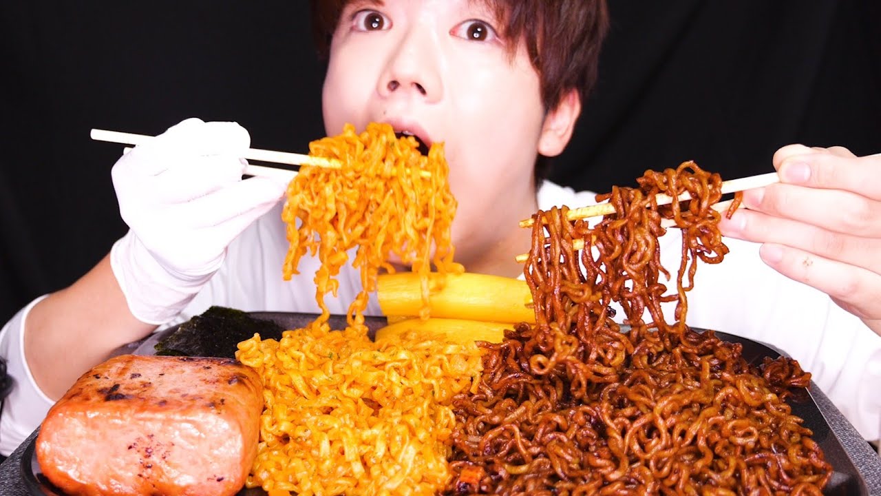 【ASMR】カルボプルダックポックンミョン爆食したらまじで幸せすぎた...