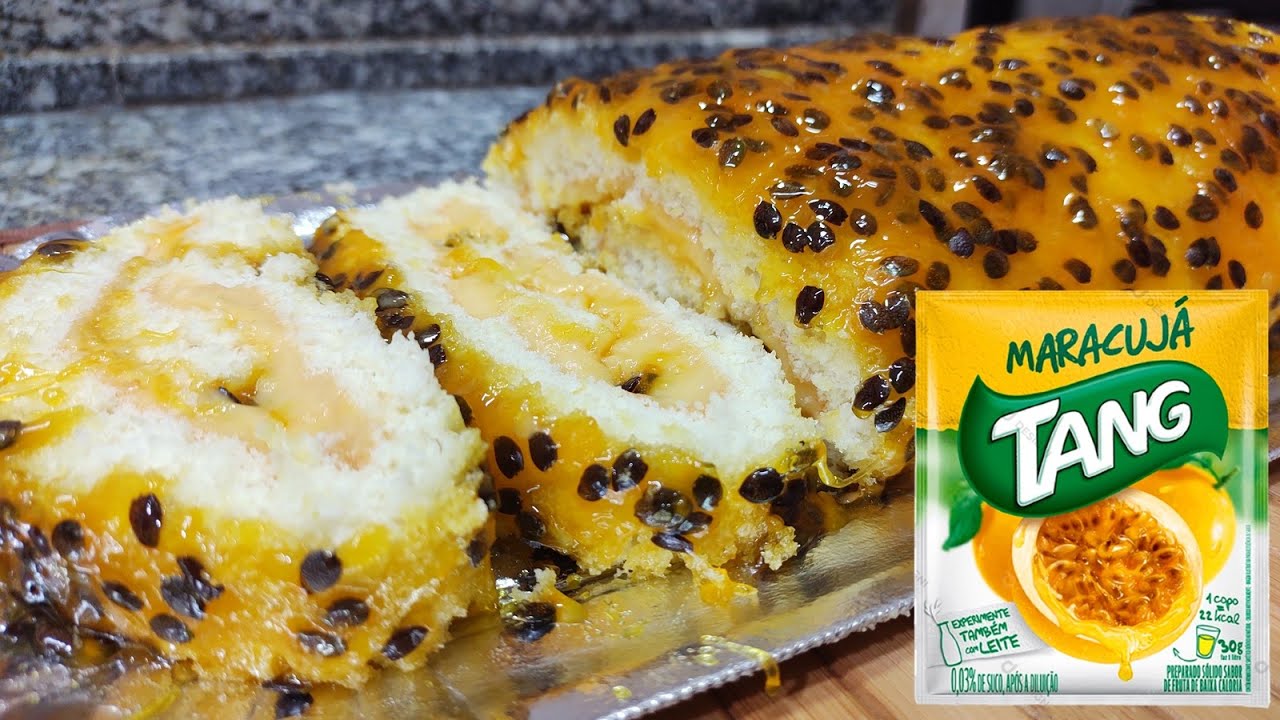 ROCAMBOLE DE MARACUJA COM SUCO TANG FICOU UMA GOSTOSURA FOFISSIMO