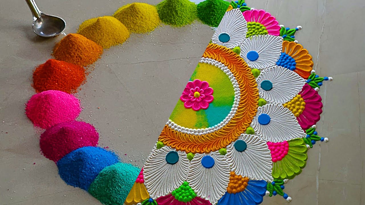 Satisfying video | Sand art | Happy New Year rangoli designs 2025
