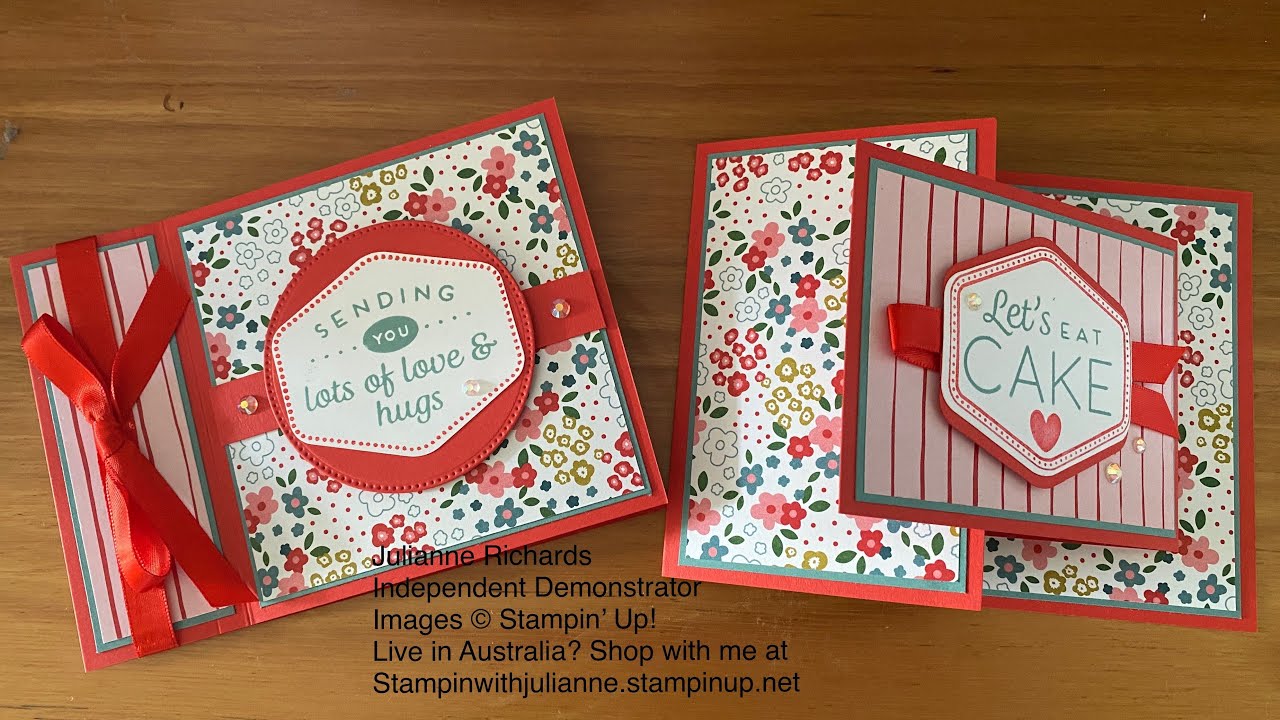 PART ONE - Two Fun Fold Cards with the Heartfelt Hexagon Bundle & Garden Walk DSP