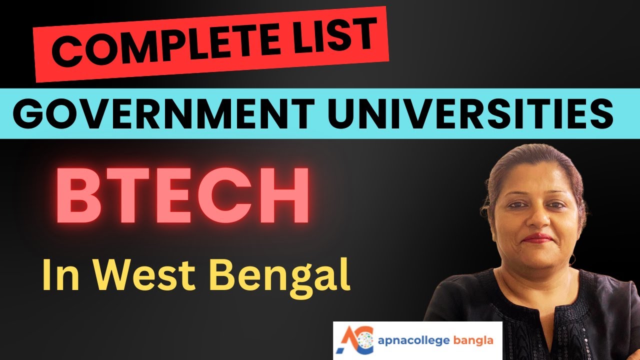 List Of Government Universities in West Bengal For Engineering I BTech Courses I Admission 2026