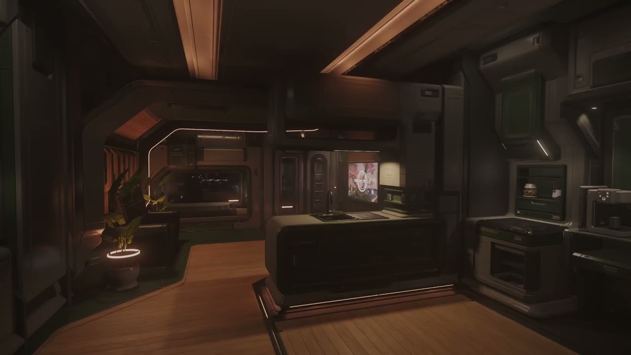 Star Citizen 4K | Orison Habitation Room | Cozy Sci Fi Interior Ambience (In-Game Audio)