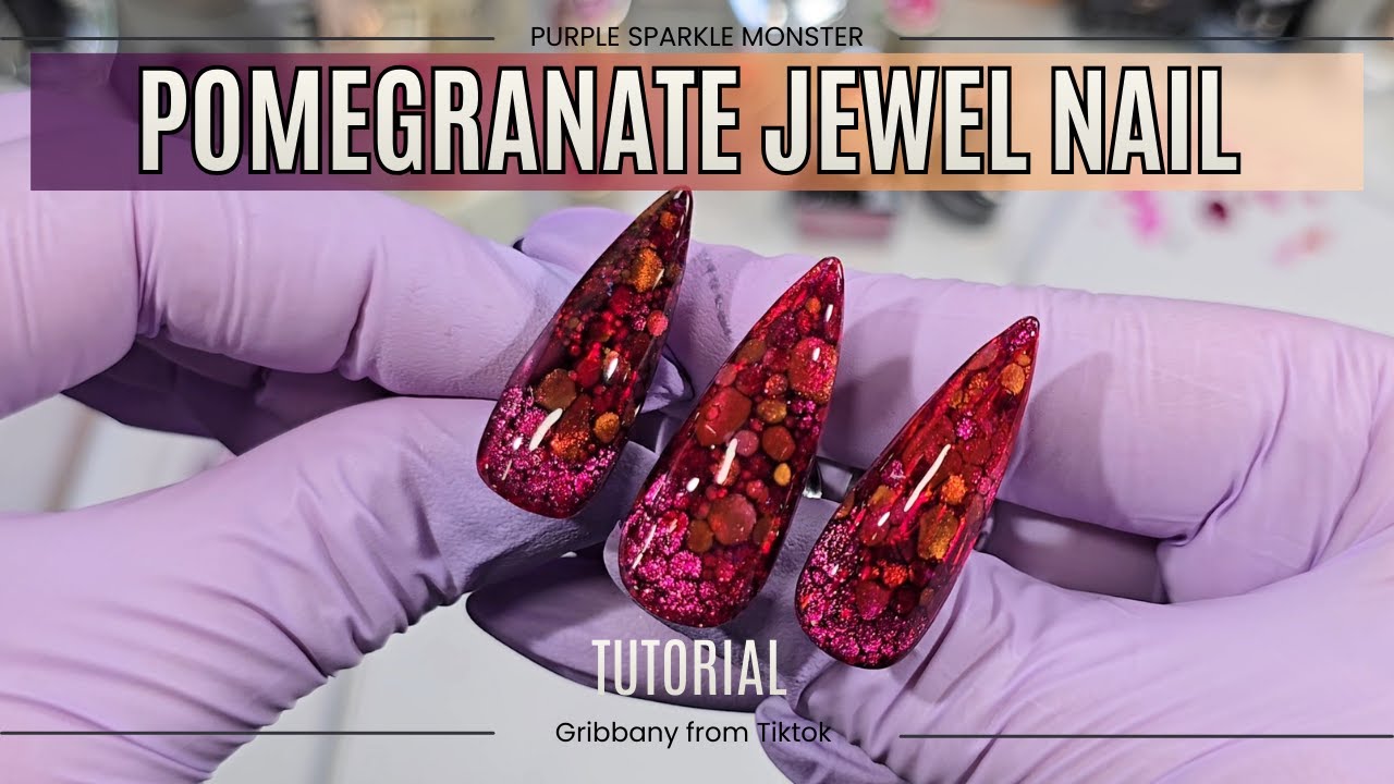 Pomegranate Jewel Nail Tutorial