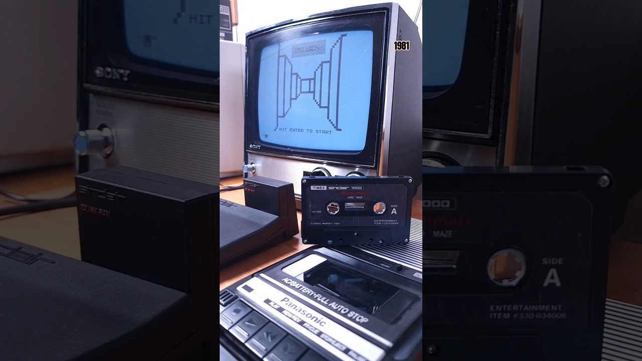 Playing Supermaze on Sinclair ZX81, 1981 #shorts #retrogaming #vintagecomputer