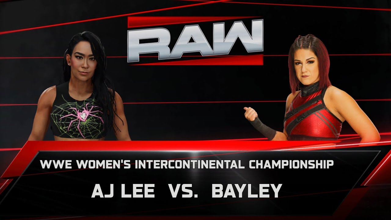 WWE WOMEN'S INTERCONTINENTAL CHAMPIONSHIP: AJ Lee vs Bayley : RAW , Mar 18 ,2026 (WWE 2K26)