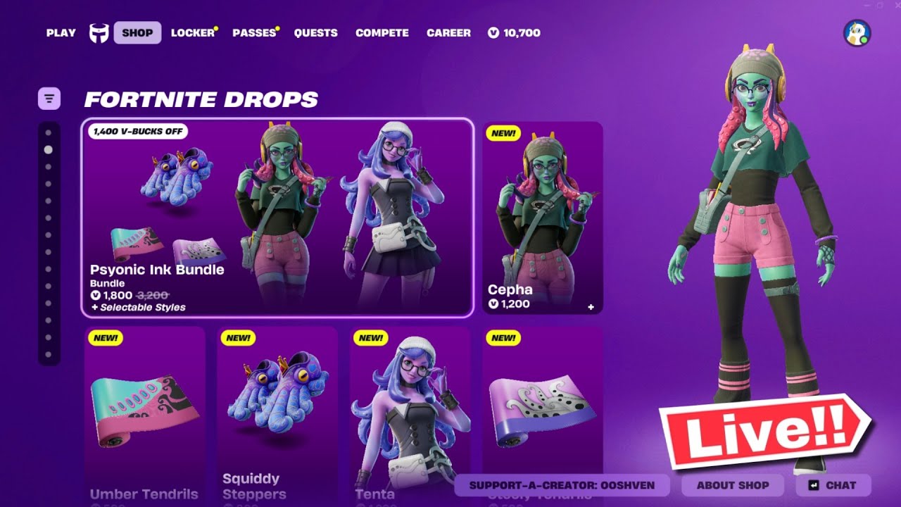 🔴 *NEW* FORTNITE PSYONIC INK BUNDLE UPDATE! ITEM SHOP TODAY! (Chapter 7 LIVE)
