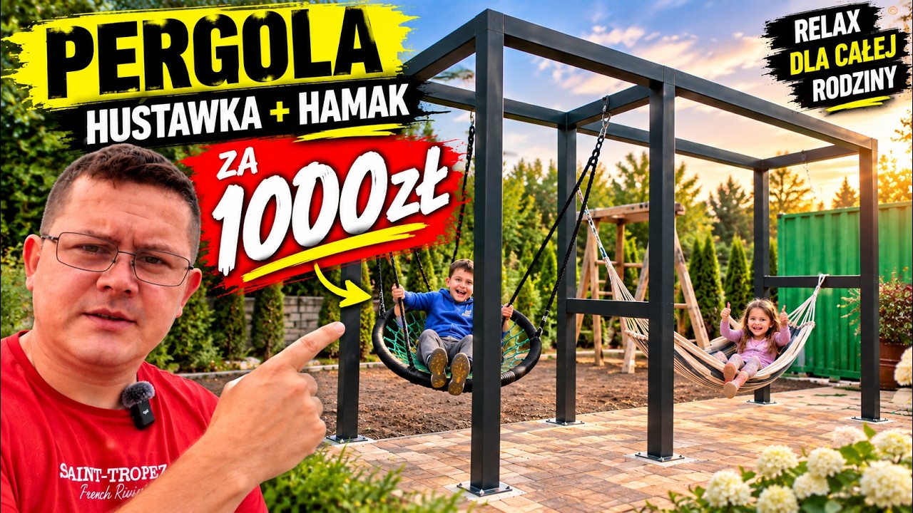 PERGOLA za 1000 zł &ndash; huśtawka i hamak w jednym! jak zrobić pergole samemu ? budowa pergoli na hamak