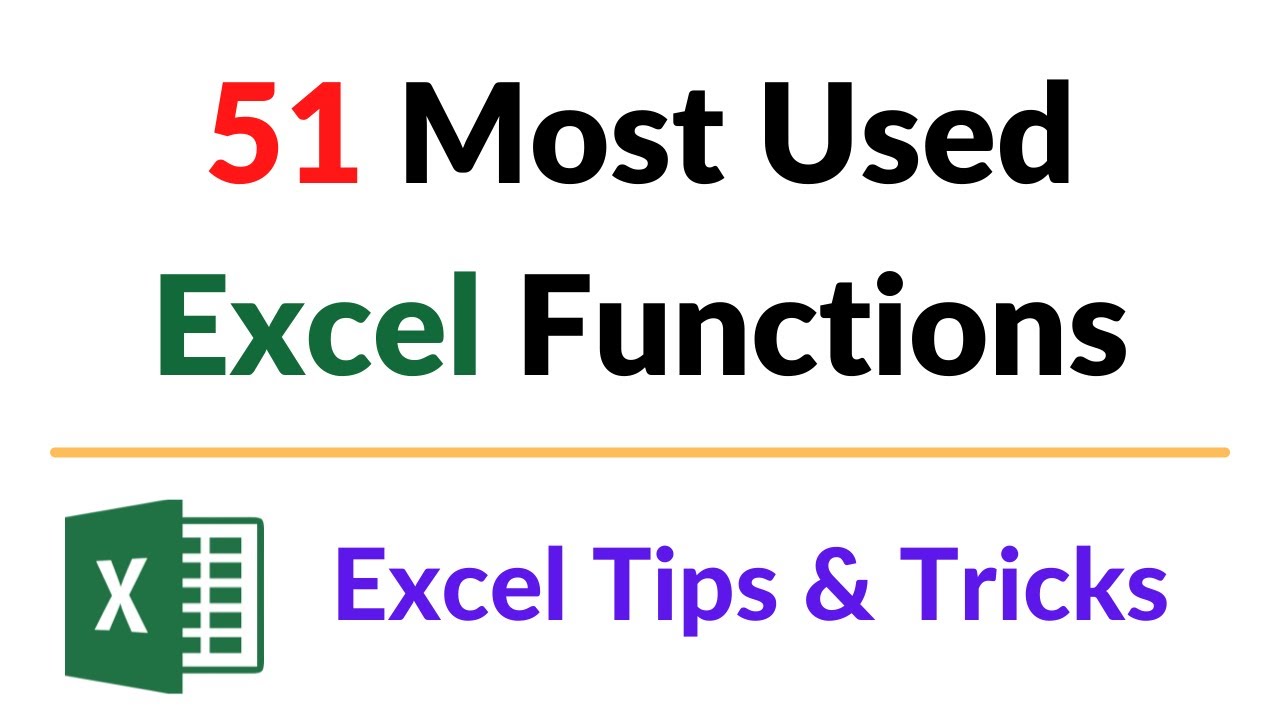 Most used Excel Formulas