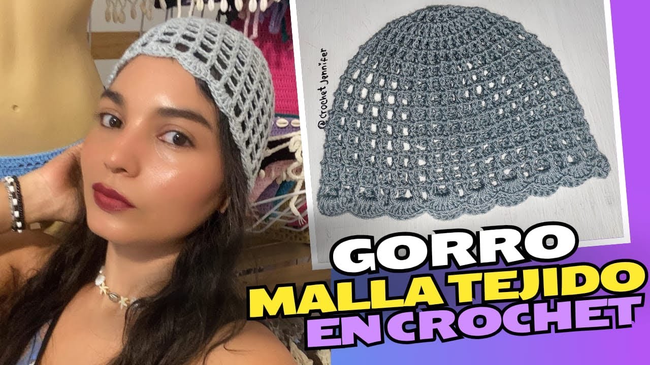 GORRO MALLA TEJIDO EN CROCHET | GORRO TEJIDO | GORRO CROCHET