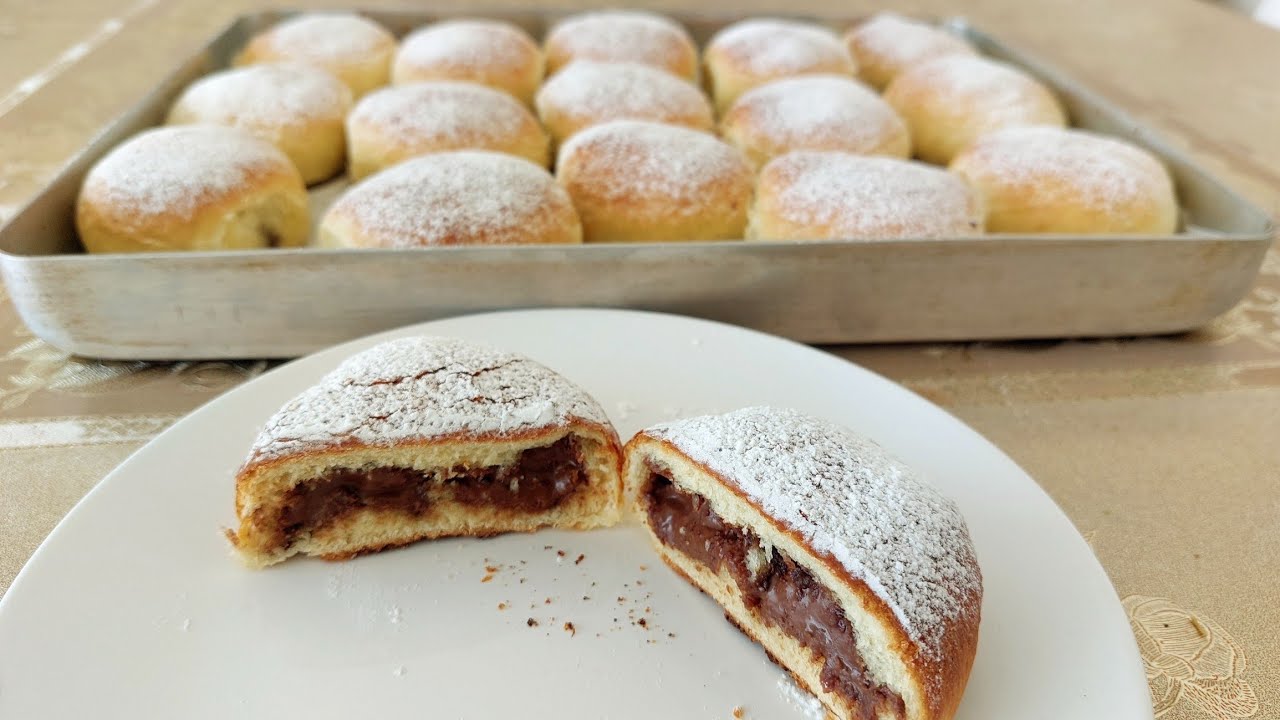FIRINDA ALMAN ÇÖREĞİ (BERLİNER) FARKLI YAPILIŞI İLE NASIL YAPILIR🍫ÇİKOLATALI ÇÖREK TARİFİ🍫BERLİNER