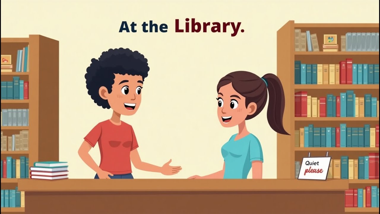 Going to the Library in English | Easy School Dialogue for Beginners | Episode 216