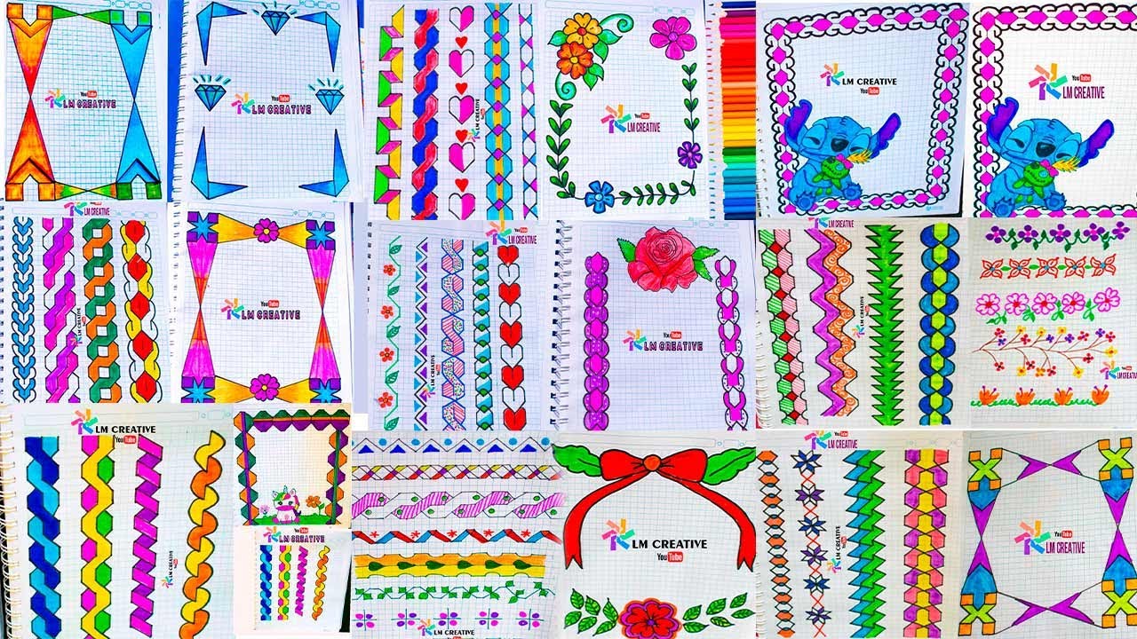 MARGENES   y CARATULAS PARA CUADERNOS VARIOS DISEÑOS FÁCILES Y BONITOS