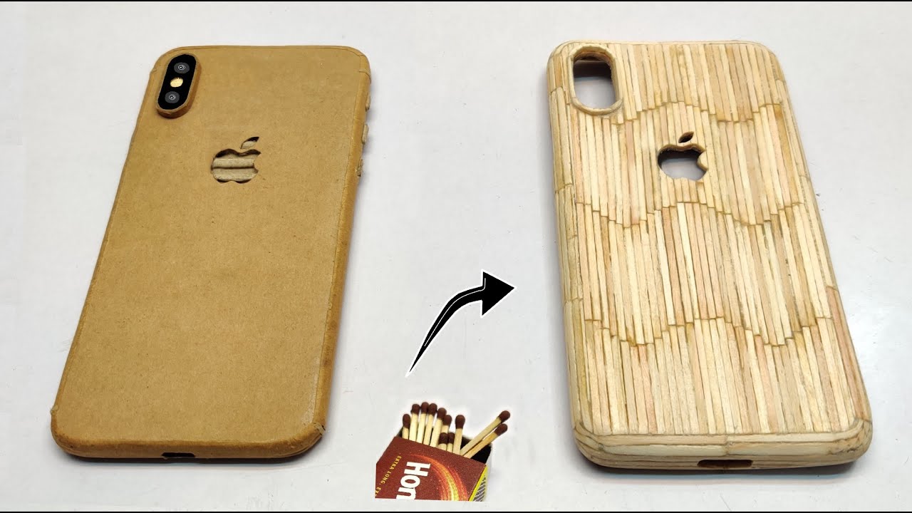 How to make Wooden Mobile Cover with Matchsticks - Diy iPhone Cover at home