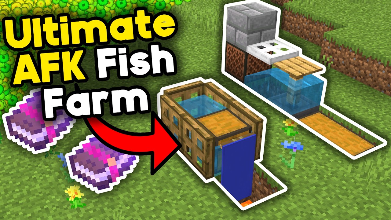 Easiest AFK Fish Farm Minecraft Bedrock 1.21 (2025)