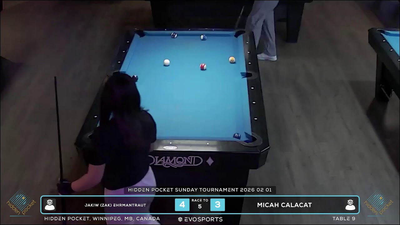 JAKIW (ZAK) EHRMANTRAUT vs MICAH CALACAT - HIDDEN POCKET - TABLE 9 | EvoSports