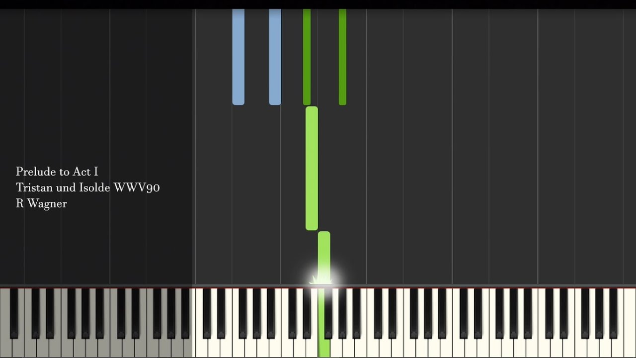 Prelude to Act I - Tristan und Isolde WWV90 - R Wagner - Synthesia Piano Tutorial