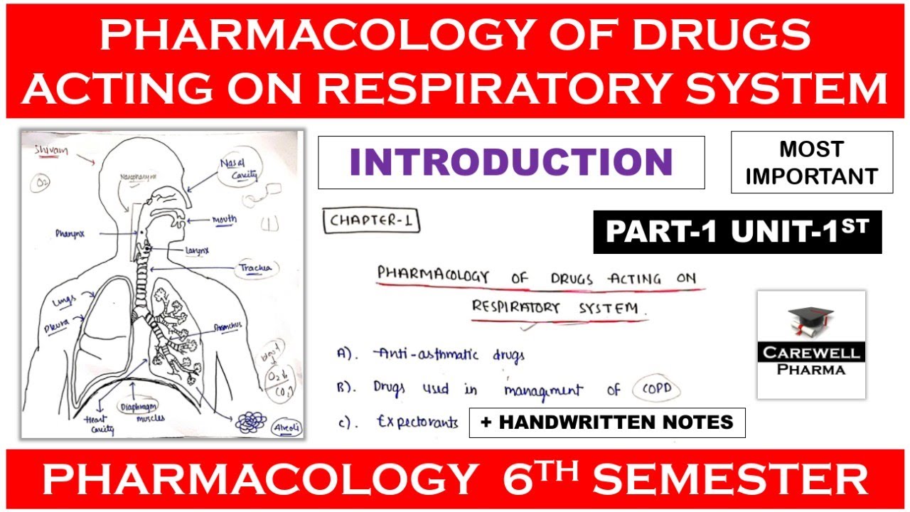 Pharmacology of drugs acting on Respiratory System - Introduction || P 1 U 1 || Pharmacology 6th sem