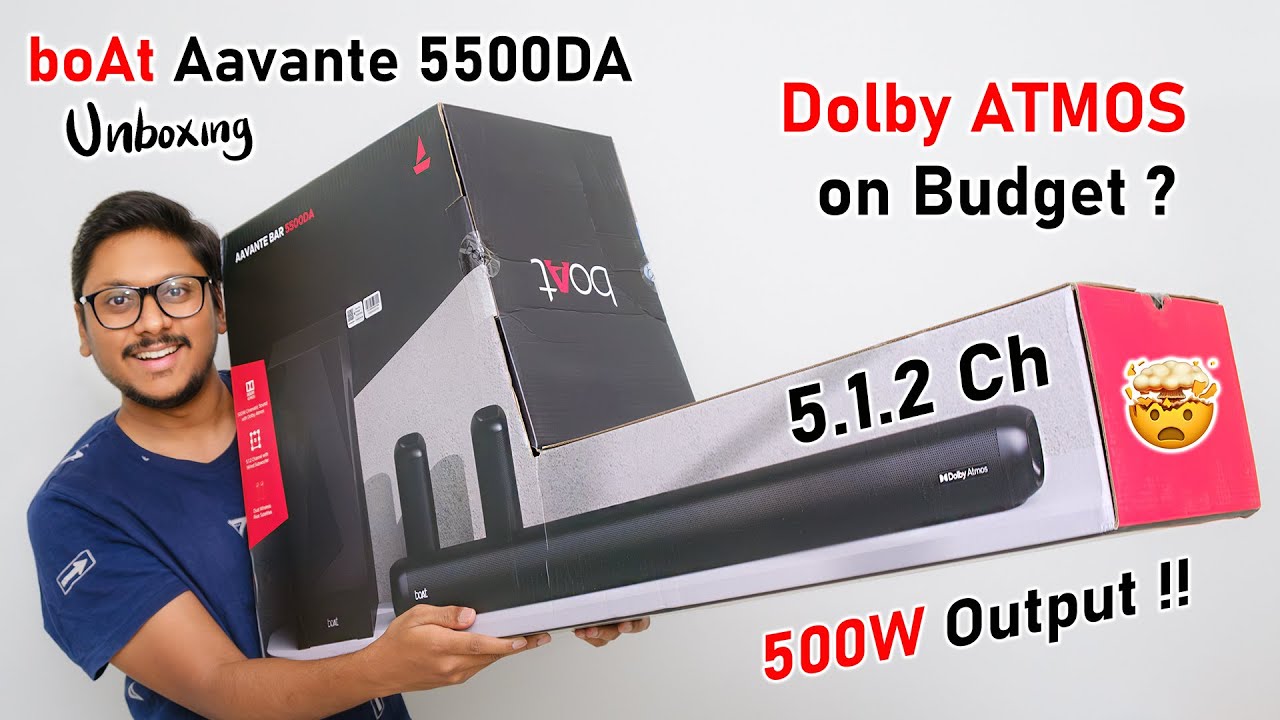 5.1.2 Ch 500W Dolby ATMOS on Budget..? 🤯 boAt Aavante Bar 5500DA Unboxing & Review🔥
