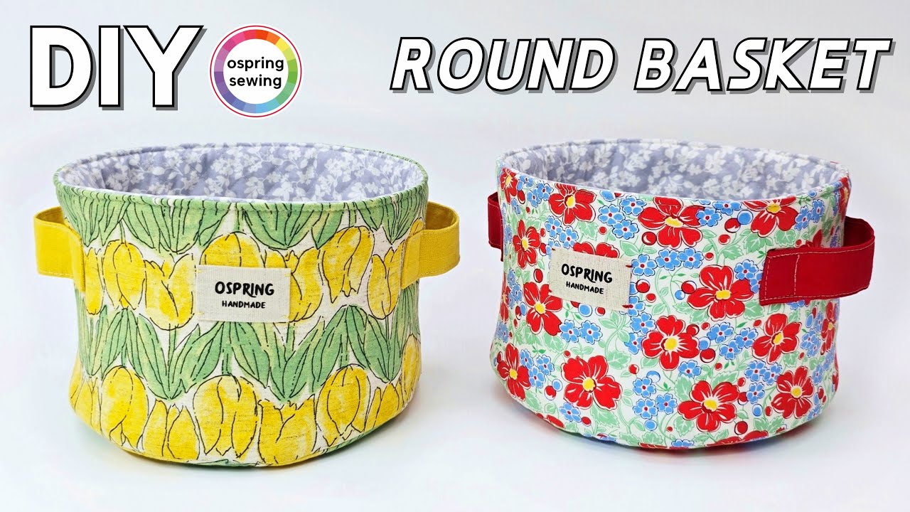 [DIY] Make a Fabric Organizer 🧵 How to make Fabric Bin | Round Basket