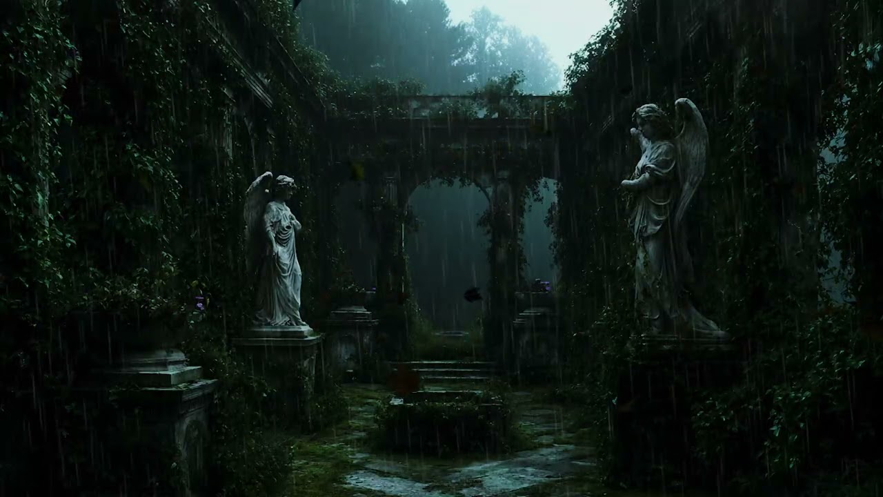 Rain in a Hidden Garden | Black Screen Sleep Ambience (No Music)