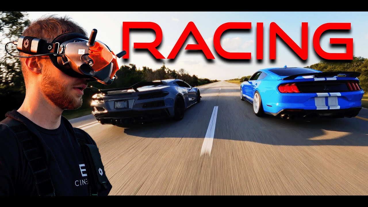 FPV Drone chasing SUPERCAR STREETRACES  [4K]
