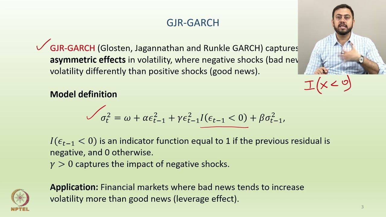 Week 10: Lecture 49: GARCH Model Extensions