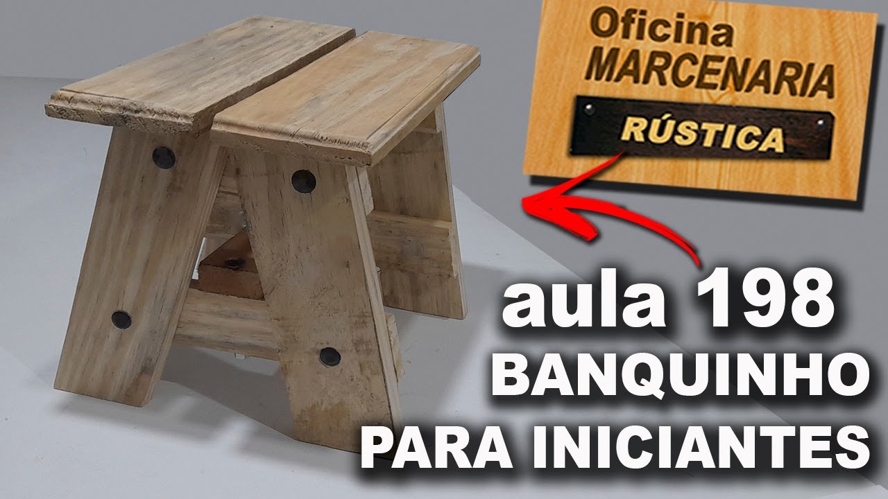banquinho com retalhos de madeira para iniciantes banco de pallet oficina marcenaria rustica