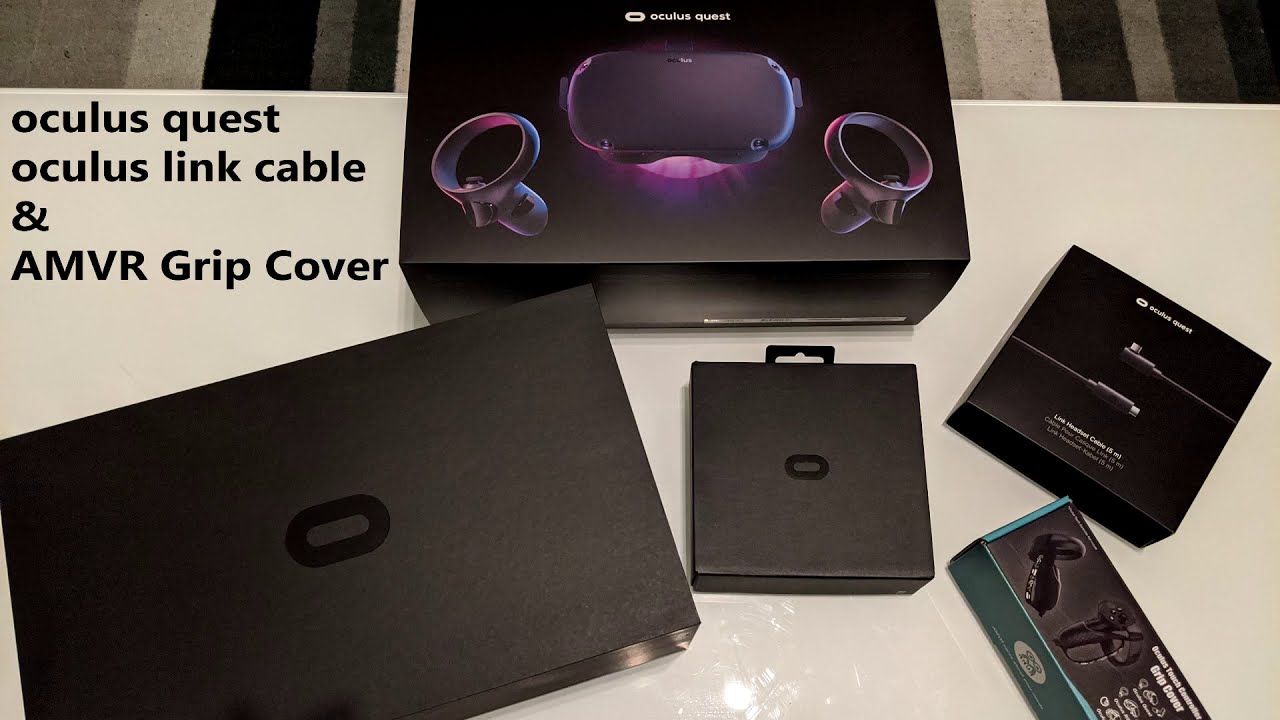 Oculus Quest + Oculus Link Cable + AMVR Grip Cover